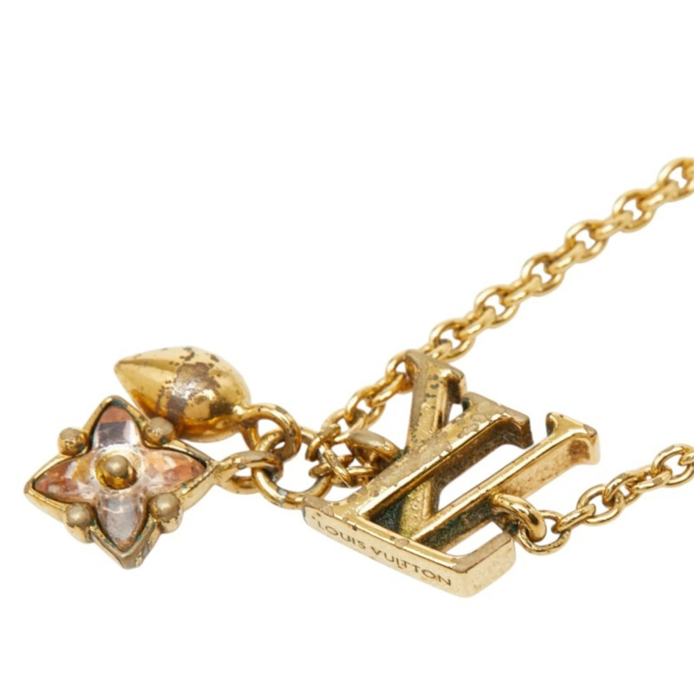 Louis Vuitton Monogram Lulugram Chain Bracelet M00801 Gold Plated Women's LOU...